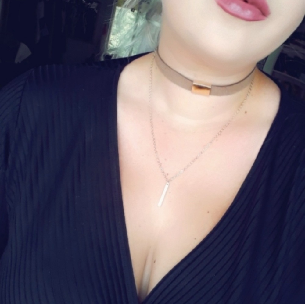 Boho "Suede" Choker Layered Necklace in Tan